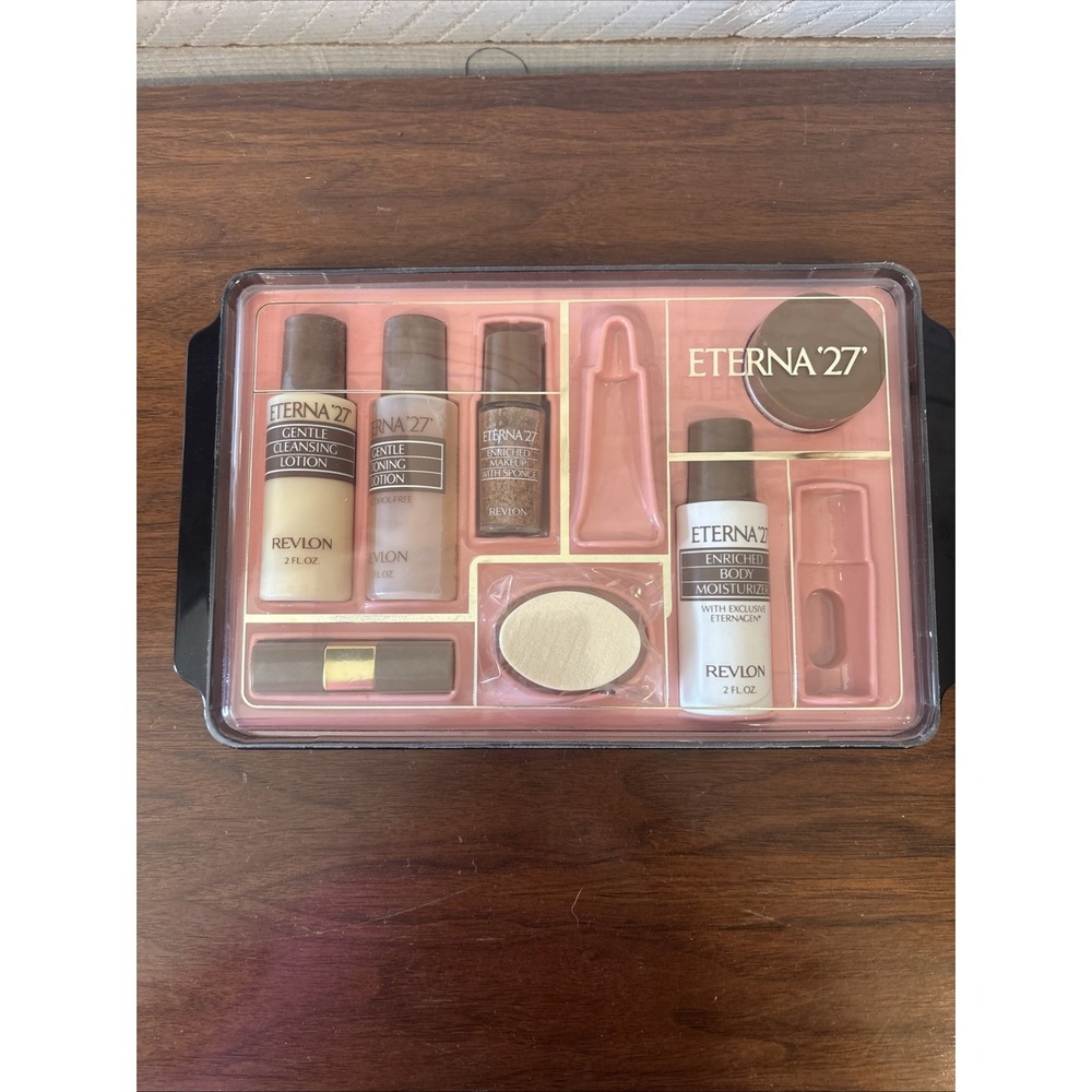 Rare Revlon Eterna 27 Gift Set 7 Piece Vintage Makeup And Skincare Kit